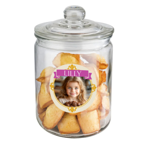 Barattolo di vetro per caramelle personalizzabile con foto Barattolo di vetro per caramelle personalizzabile con foto