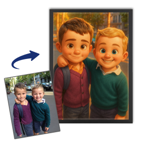 Ritratto stile film d'animazione 3D da una foto Ritratto stile film d'animazione 3D da una foto