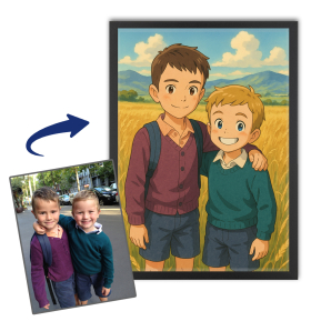 Ritratto in stile cinema d'animazione giapponese da una foto Ritratto in stile cinema d'animazione giapponese da una foto