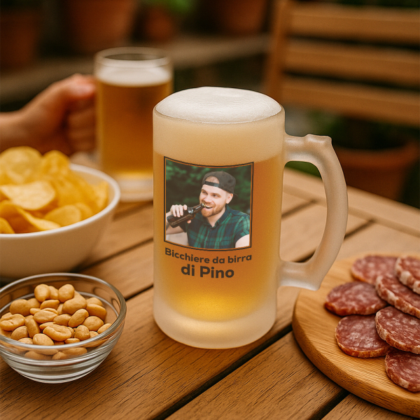 Boccale birra tedesco personalizzato con una foto