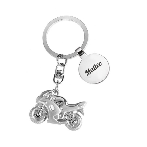Portachiavi con nome personalizzato per la moto