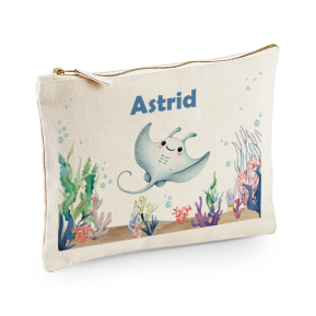 Astuccio in cotone con stampa oceano