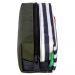 Astuccio penne e matite nome ricamato a righe verde militare