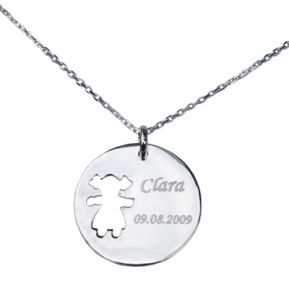 Ciondolo tondo Cherubino bambina Ciondolo tondo Cherubino bambina