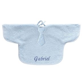 Bavaglino con maniche azzurro personalizzato Bavaglino con maniche azzurro personalizzato
