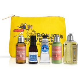 Beauty da viaggio con selezione di prodotti L'Occitane en Provence