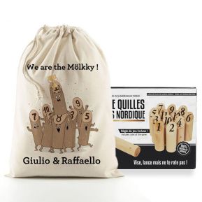 Mölkky Birilli finlandesi con sacchetto personalizzato Mölkky Birilli finlandesi con sacchetto personalizzato