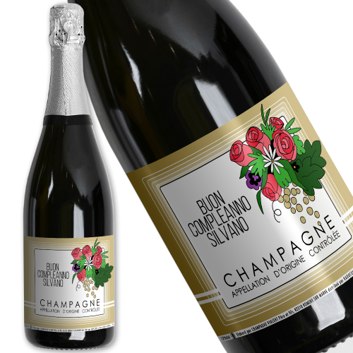 Champagne rose e vigneto