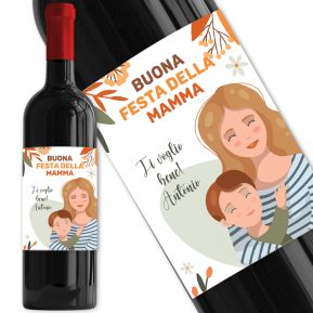 Vino con etichetta personalizzata per la mamma