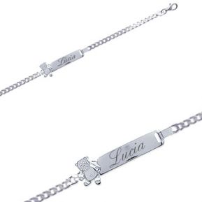 Braccialetto a catena piatta orsetto personalizzato Braccialetto a catena piatta orsetto personalizzato