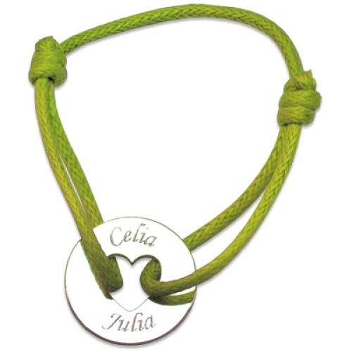 Bracciale gettone cuore personalizzabile