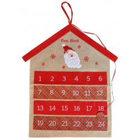 Calendario dell'Avvento in lino personalizzato Calendario dell'Avvento in lino personalizzato