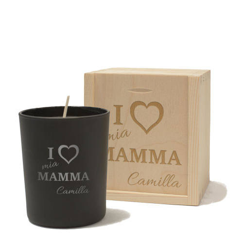 Candela personalizzata festa della mamma spenta