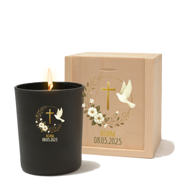 Candela personalizzata colorata battesimo