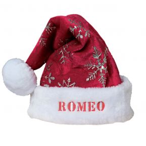 Cappello di Natale con fiocchi di neve e paillette