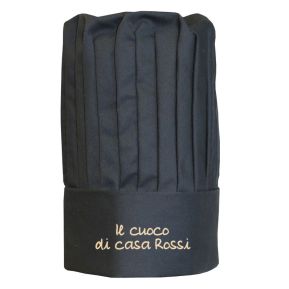 Cappello da cuoco alto nero personalizzato