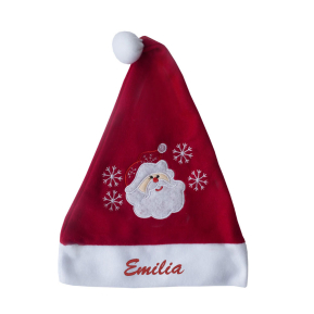 Cappello di babbo Natale per bambini con nome ricamato