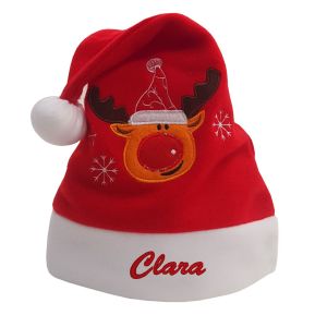 Cappello di babbo Natale per bambini con nome ricamato