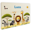 Targa porta cameretta personalizzata safari