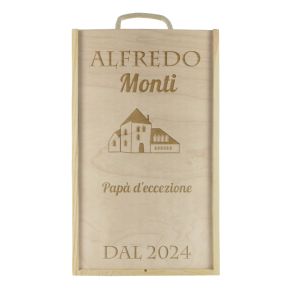 Cassetta vino personalizzata 2 bottiglie Classica