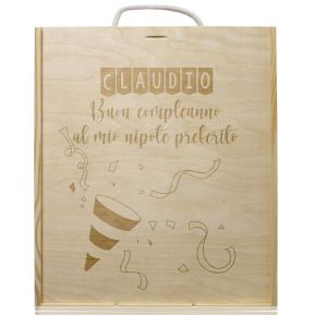 Cassa vino personalizzata 3 bottiglie compleanno