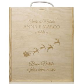 Cassa vino Natale personalizzata