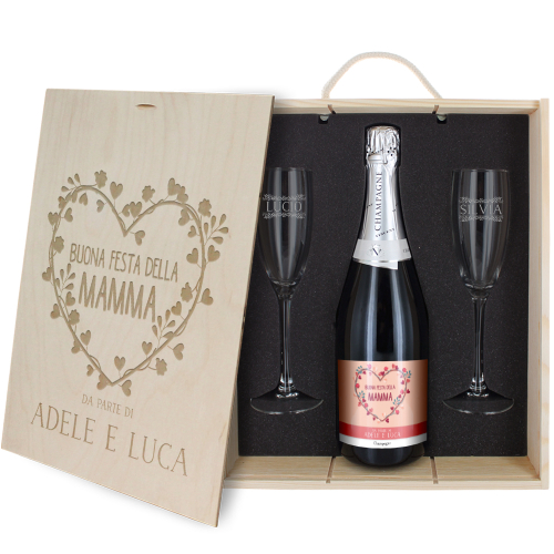 Cofanetto champagne personalizzato Mamma