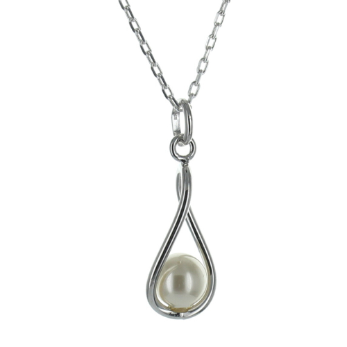 Ciondolo argento con perla ecru