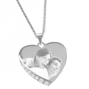 Ciondolo foto cuore strass Ciondolo foto cuore strass
