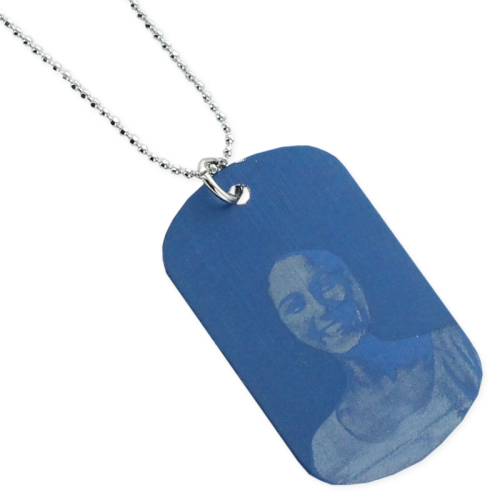 Ciondolo foto blu inciso