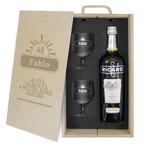 Cofanetto pastis Ricard personalizzato compleanno