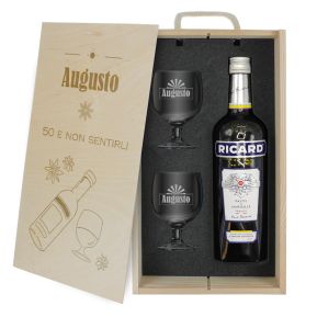 Cofanetto regalo pastis Ricard personalizzato con nome