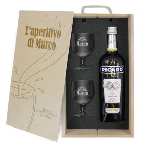 Cofanetto pastis Ricard personalizzato Un bicchiere in compagnia