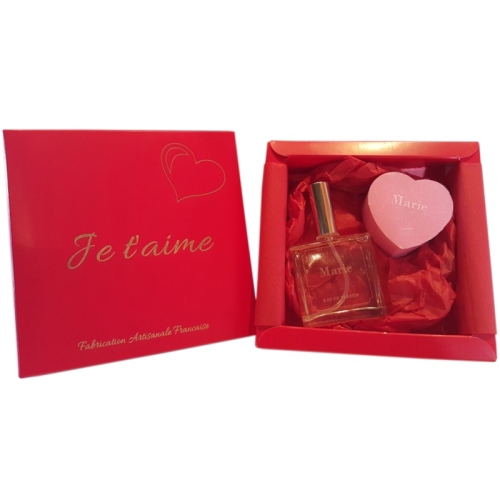 Cofanetto profumo e sapone cuore personalizzato