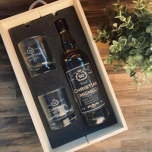 Cofanetto whisky compleanno personalizzato