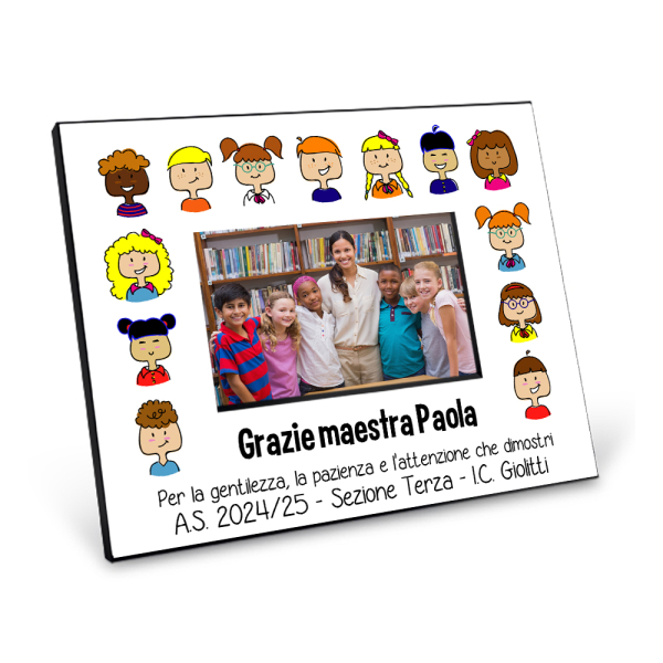 Cornice regalo Grazie Maestra bianca