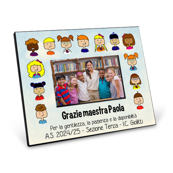 Cornice regalo Grazie Maestra cielo