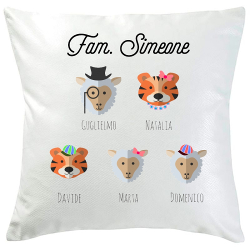 Cuscino personalizzato 5 animali