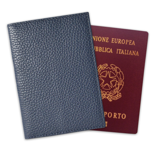 Custodia passaporto personalizzata blu scuro