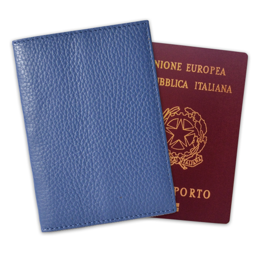 Custodia passaporto personalizzata blu