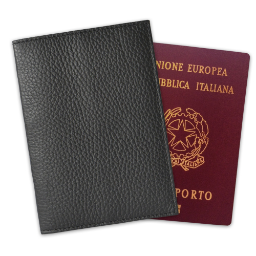 Custodia portapassaporto personalizzata nera