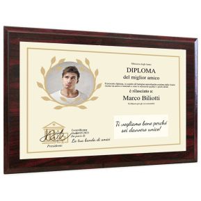 Diploma foto personalizzato con cornice in legno