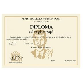 Diploma del Migliore Papà / Nonno