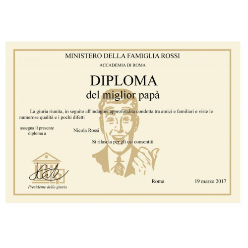 Diploma del Migliore Papà