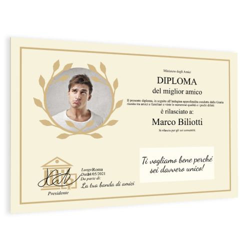 Diploma personalizzato con foto