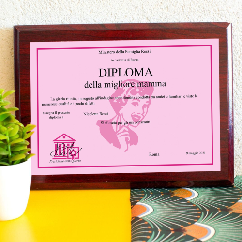 Diploma personalizzato con cornice in legno