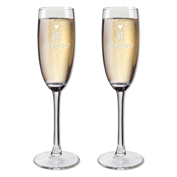 Flute mr & mrs cuore