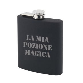 Fiaschetta portaliquori in silicone nera personalizzata