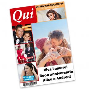 Finta prima pagina rivista di gossip