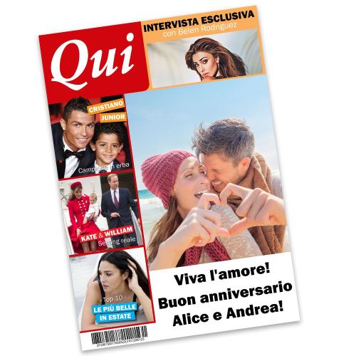 Finta prima pagina rivista di gossip